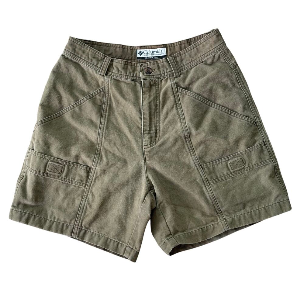 Vintage 2005 Columbia Olive Green Utility Outdoor Hiking Shorts Womens Size 6